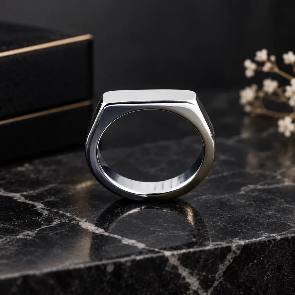 Silver Arrow Signet Ring For Men