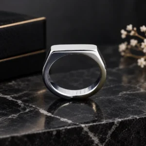 Silver Arrow Signet Ring For Men
